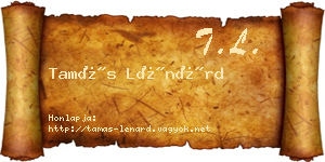 Tamás Lénárd névjegykártya