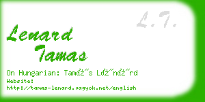 lenard tamas business card